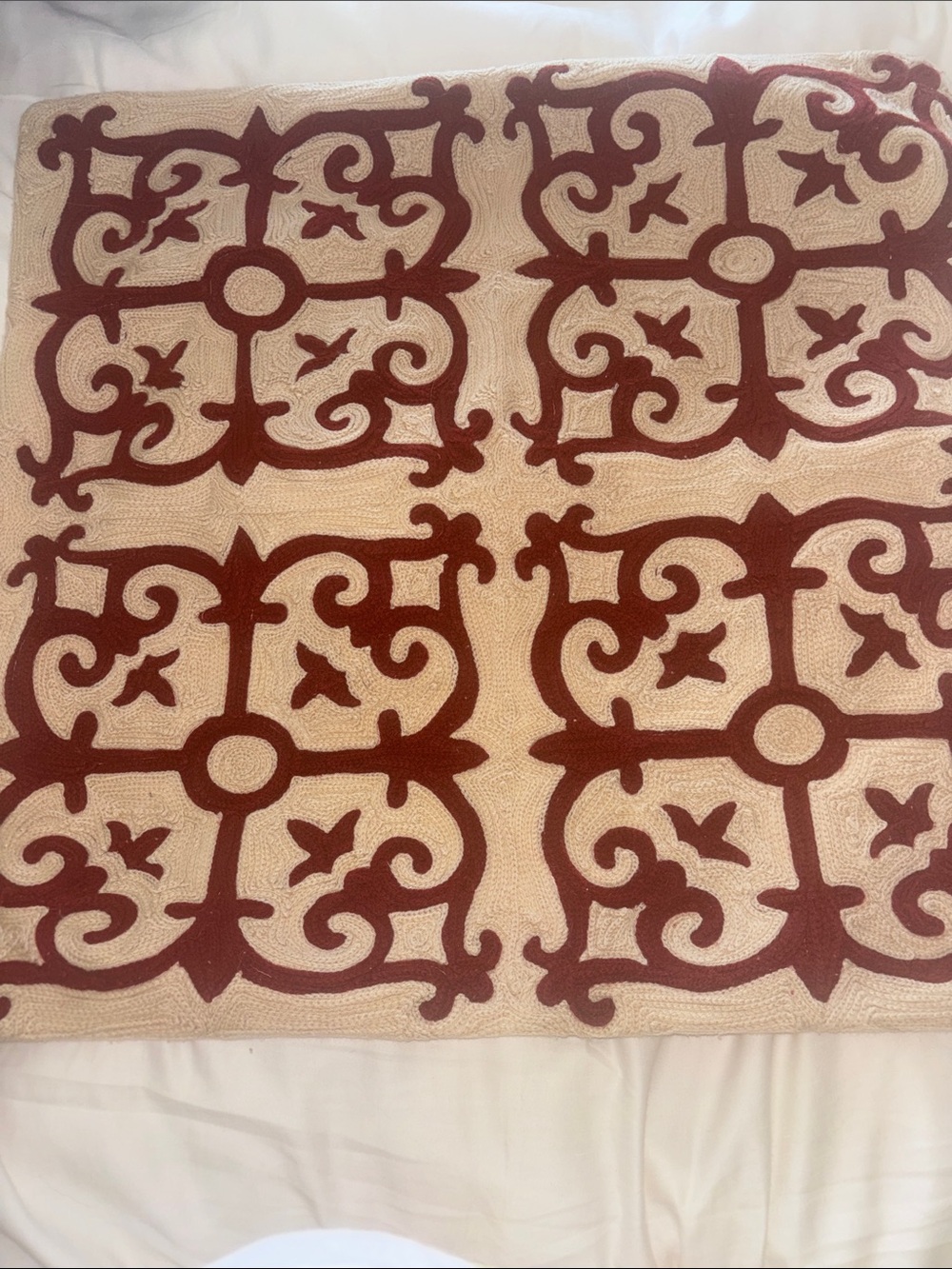 Pottery Barn Crewel Embroidered pillow cover